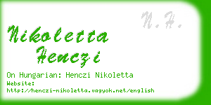 nikoletta henczi business card